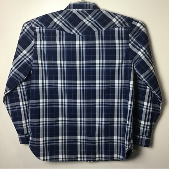 Lucky Brand blue plaid Classic Fit cowboy long sleeve shirt. XL - Picture 2 of 3